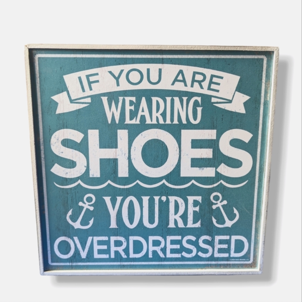 Wall Art. 10 × 10 in. Wooden, Teal & Cream, Box Style Framed Art.